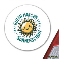 Aufkleber Guten Morgen Sonnenschein Sonne 10cm rund