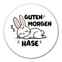 Aufkleber Guten Morgen Hase 10cm rund