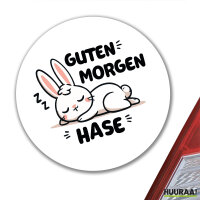 Aufkleber Guten Morgen Hase 10cm rund