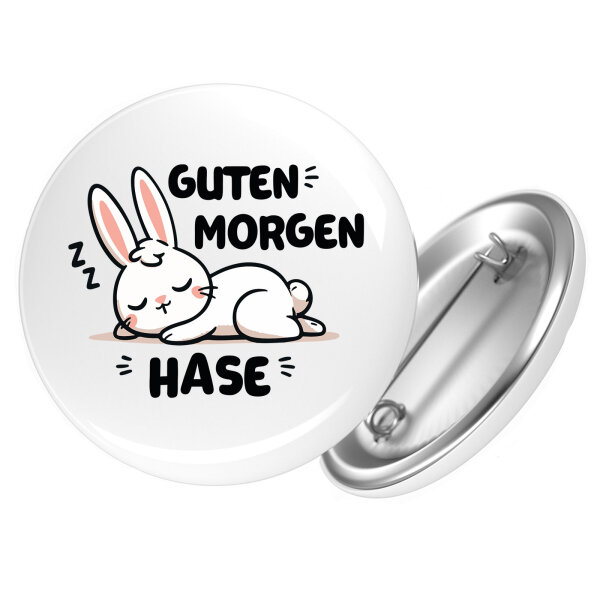Button Guten Morgen Hase rund