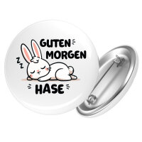 Button Guten Morgen Hase rund