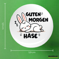 Button Guten Morgen Hase rund