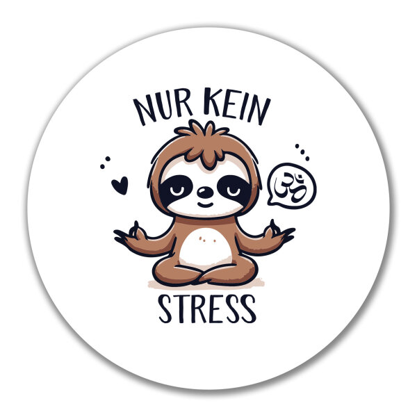 Aufkleber Nur keinen Stress Yoga Faultier 10cm