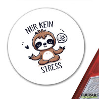 Aufkleber Nur keinen Stress Yoga Faultier 10cm rund