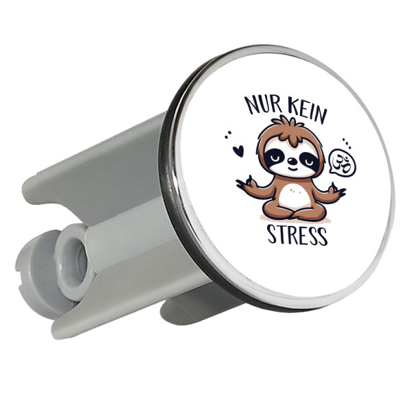 Waschbeckenstöpsel Nur keinen Stress Yoga Faultier 4cm