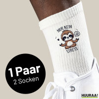 Unisex Socken Nur keinen Stress Yoga Faultier Baumwolle