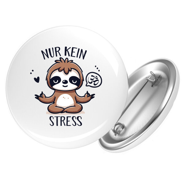 Button Nur keinen Stress Yoga Faultier