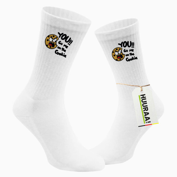 Unisex Socken You go me on the Cookie Keks Größe 37/46 White Motiv Tennissocken
