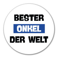 Aufkleber Bester Onkel der Welt 10cm rund
