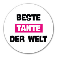 Aufkleber Beste Tante der Welt 10cm rund