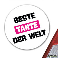 Aufkleber Beste Tante der Welt 10cm rund