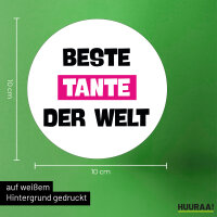 Aufkleber Beste Tante der Welt 10cm rund