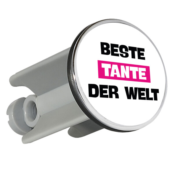 Waschbeckenstöpsel Beste Tante der Welt 4cm Abflussstopfen