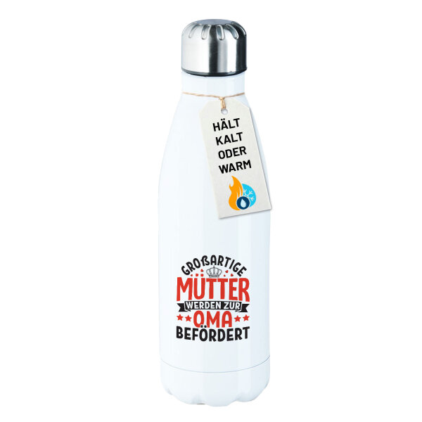 Edelstahl-Trinkflasche Großartige Mütter werden zur Oma befördert 500ml Wasserflasche