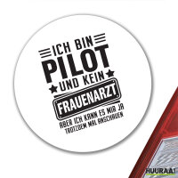 Aufkleber Bin Pilot kein Frauenartzt kann mir das ja...