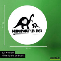 Aufkleber Mamasaurus Rex Dinosaurier 10cm rund