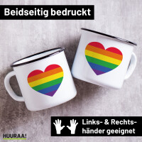 Emaille Tasse Regenbogenflagge LGBT+ Pride Flag 300ml...