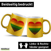 Glitzertasse Regenbogenflagge LGBT+ Pride Flag 330ml
