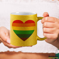 Glitzertasse Regenbogenflagge LGBT+ Pride Flag 330ml