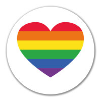 Aufkleber Regenbogenflagge LGBT+ Pride Flag 10cm rund