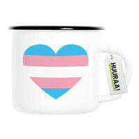 Emaille Tasse Trans Pride Flagge LGBTQ Herz 300ml Vintage...