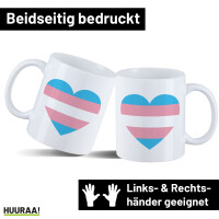 Kaffeetasse Trans Pride Flagge LGBTQ Herz 330ml