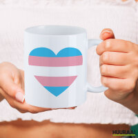 Kaffeetasse Trans Pride Flagge LGBTQ Herz 330ml