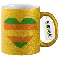 Glitzertasse Trans Pride Flagge LGBTQ Herz 330ml