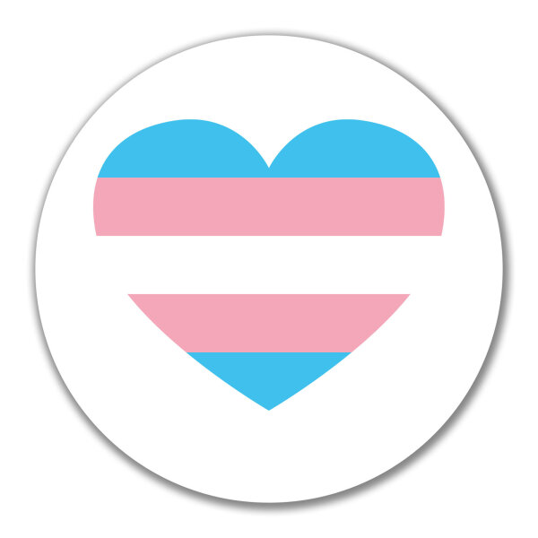 Aufkleber Trans Pride Flagge LGBTQ Herz 10cm rund