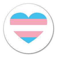 Aufkleber Trans Pride Flagge LGBTQ Herz 10cm rund