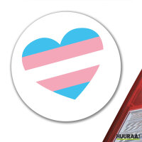 Aufkleber Trans Pride Flagge LGBTQ Herz 10cm rund