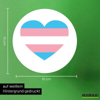 Aufkleber Trans Pride Flagge LGBTQ Herz 10cm