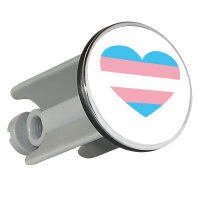 Waschbeckenstöpsel Trans Pride Flagge LGBTQ Herz 4cm