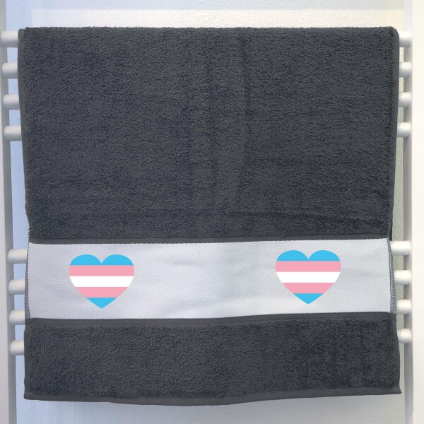 Handtuch Trans Pride Flagge LGBTQ Herz 50x100cm