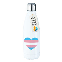 Trinkflasche Trans Pride Flagge LGBTQ Herz 500ml...