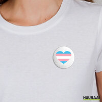 Button Trans Pride Flagge LGBTQ Herz rund