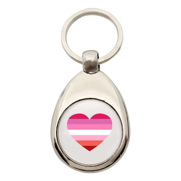 Schlüsselanhänger Lesbische Pride Flagge LGBTQ Herz