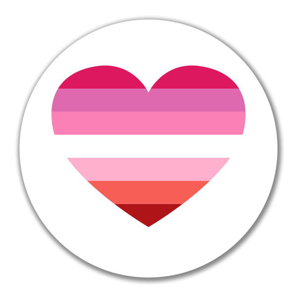 Aufkleber Lesbische Pride Flagge LGBTQ Herz 10cm