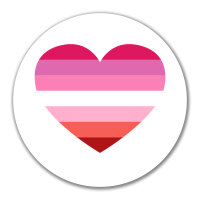 Aufkleber Lesbische Pride Flagge LGBTQ Herz 10cm rund