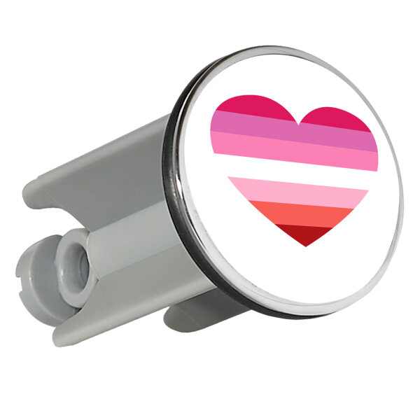 Waschbeckenstöpsel Lesbische Pride Flagge LGBTQ Herz 4cm Abflussstopfen