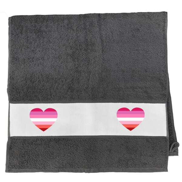 Handtuch Lesbische Pride Flagge LGBTQ Herz 50x100cm