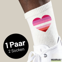 Unisex Socken Lesbische Pride Flagge LGBTQ Herz Baumwolle