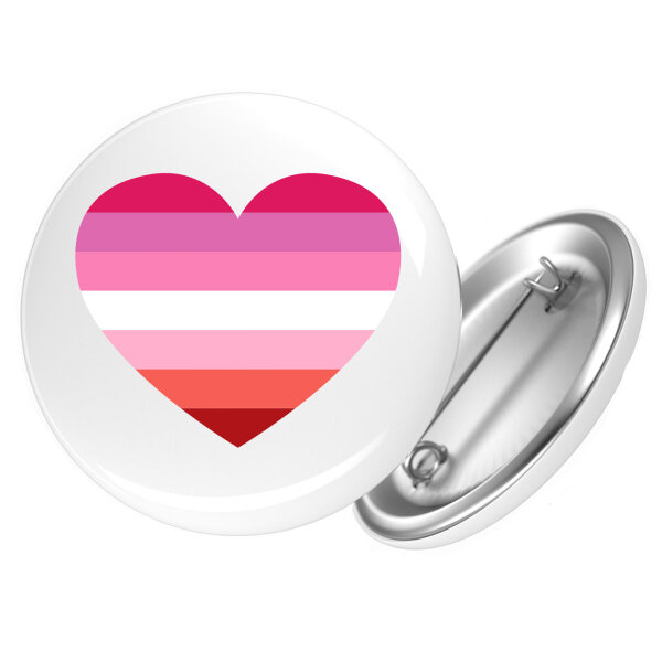 Button Lesbische Pride Flagge LGBTQ Herz