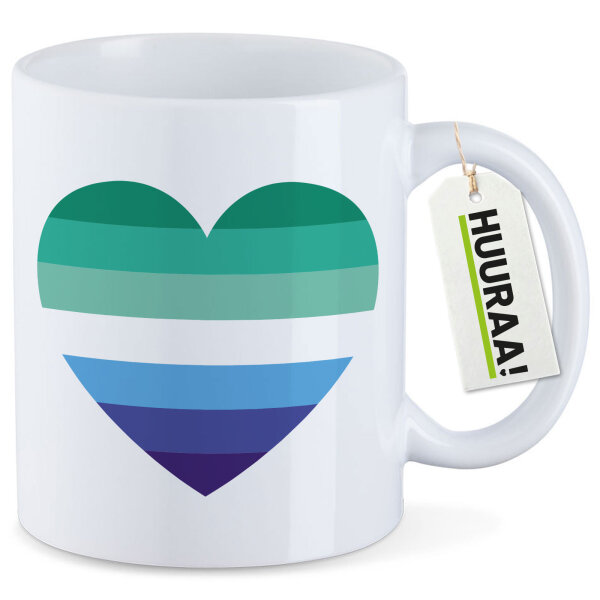 Kaffeetasse Schwule Pride Flagge LGBTQ Herz 330ml