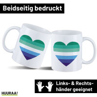 Kaffeetasse Schwule Pride Flagge LGBTQ Herz 330ml