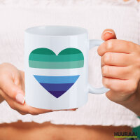 Kaffeetasse Schwule Pride Flagge LGBTQ Herz 330ml