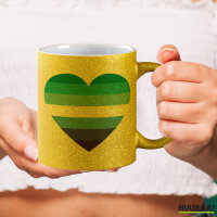 Glitzertasse Schwule Pride Flagge LGBTQ Herz 330ml