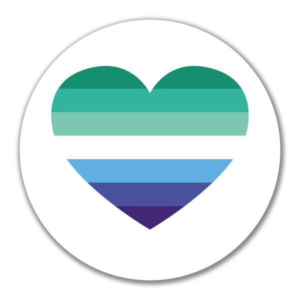 Aufkleber Schwule Pride Flagge LGBTQ Herz 10cm rund