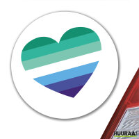Aufkleber Schwule Pride Flagge LGBTQ Herz 10cm rund