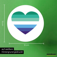 Aufkleber Schwule Pride Flagge LGBTQ Herz 10cm